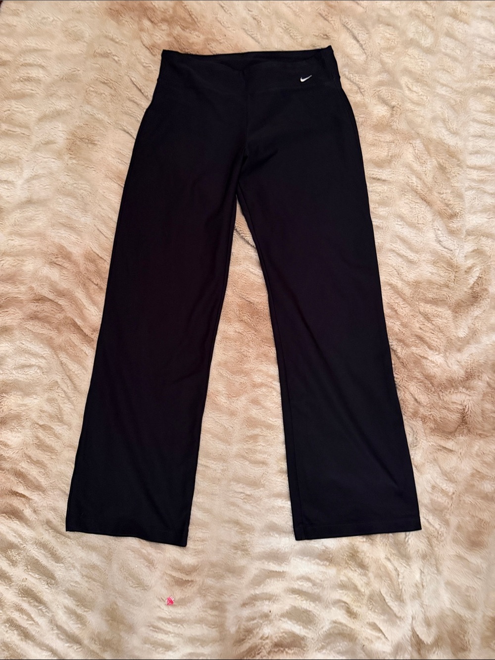 Nike Black Wide-Leg Performance Pants with Swoosh